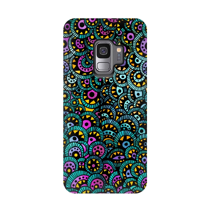 Galaxy S9 StrongFit Peacock Tail by Pom Graphic Design