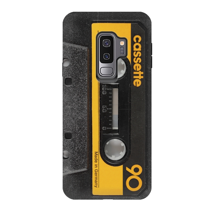 Galaxy S9 plus StrongFit CASSETTE YELLOW by Diego Tirigall