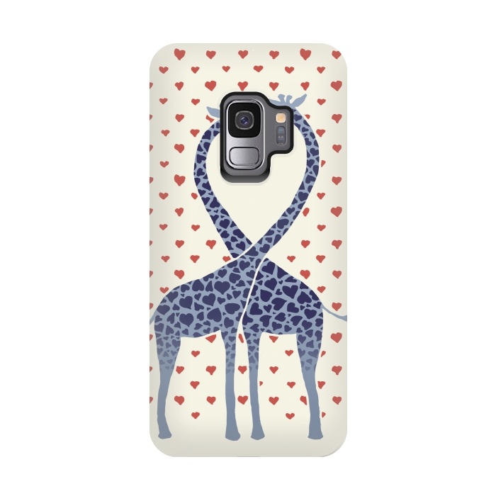 Galaxy S9 StrongFit Giraffes in Love a Valentine's Day illustration by Micklyn Le Feuvre