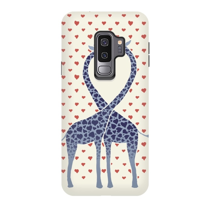 Galaxy S9 plus StrongFit Giraffes in Love a Valentine's Day illustration by Micklyn Le Feuvre