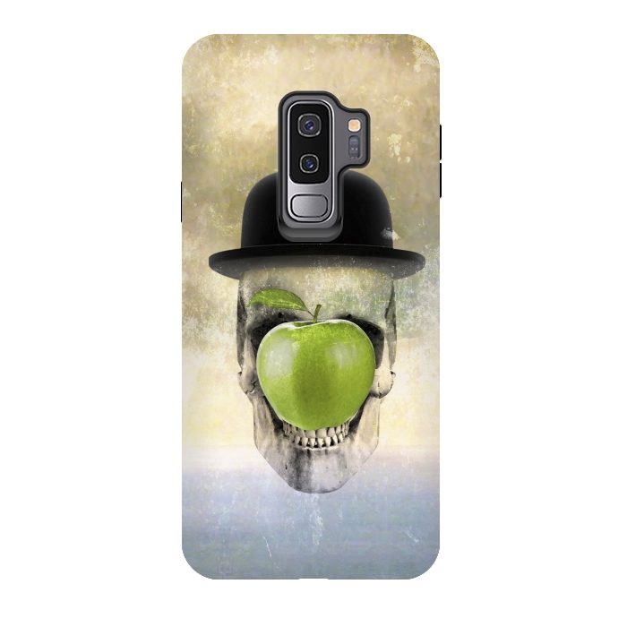 Galaxy S9 plus StrongFit Magritte Skull by Sebastian Parra