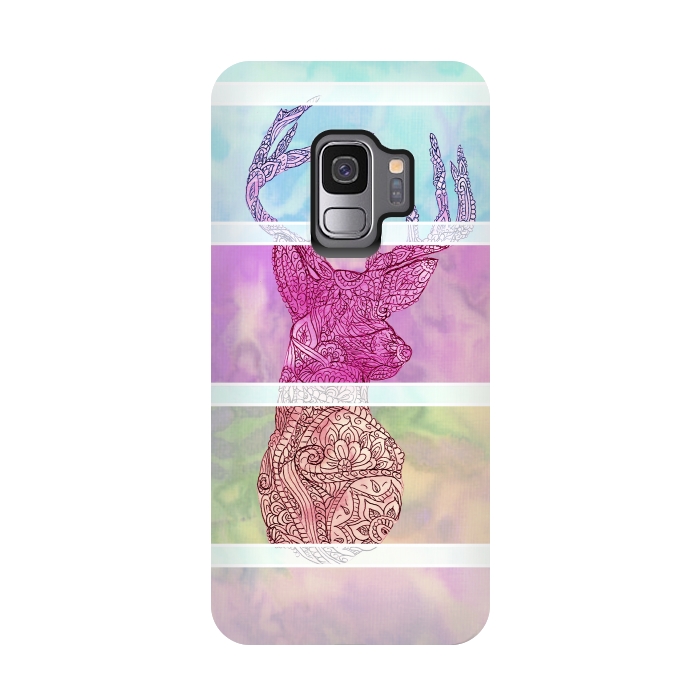 Galaxy S9 StrongFit Deer Vintage Stripes Paisley Photo by Girly Trend
