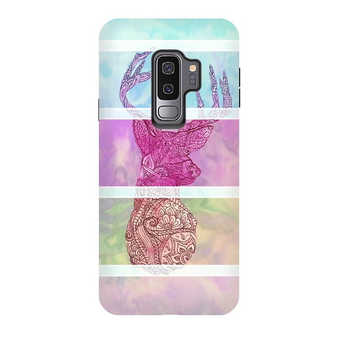 Galaxy S9 plus StrongFit Deer Vintage Stripes Paisley Photo by Girly Trend