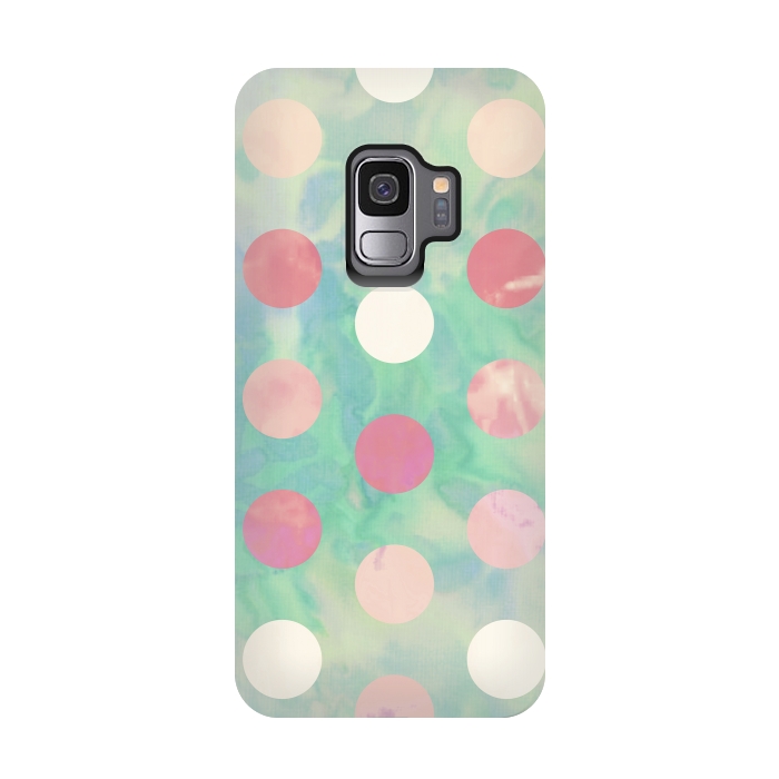 Galaxy S9 StrongFit Polka Dots Watercolor Front by Girly Trend