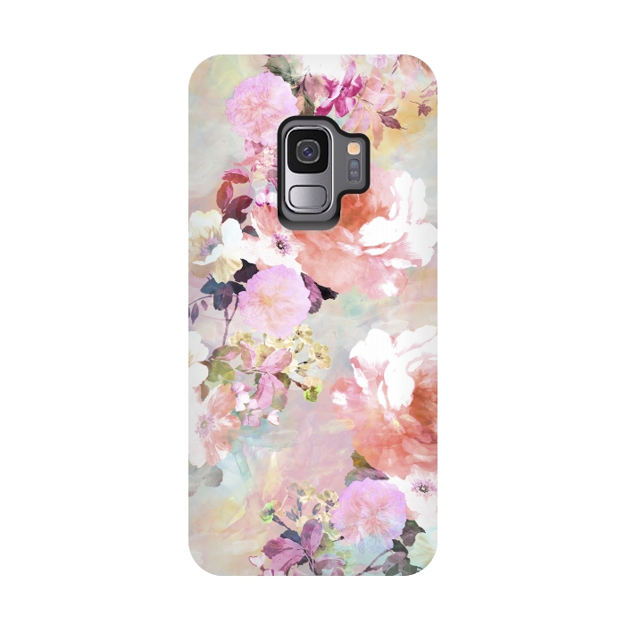 Galaxy S9 StrongFit Watercolor Flowers by Girly Trend