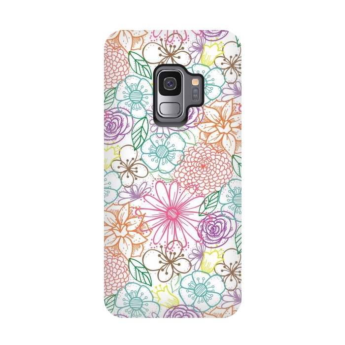 Galaxy S9 StrongFit Bright Floral by TracyLucy Designs