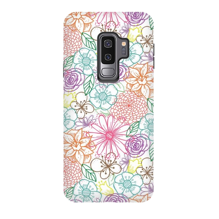 Galaxy S9 plus StrongFit Bright Floral by TracyLucy Designs