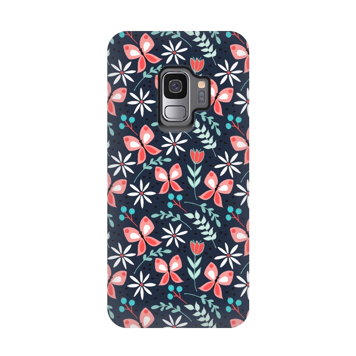 Galaxy S9 StrongFit Midnight Butterfly by Dunia Nalu