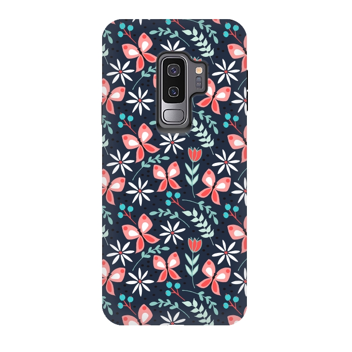 Galaxy S9 plus StrongFit Midnight Butterfly by Dunia Nalu