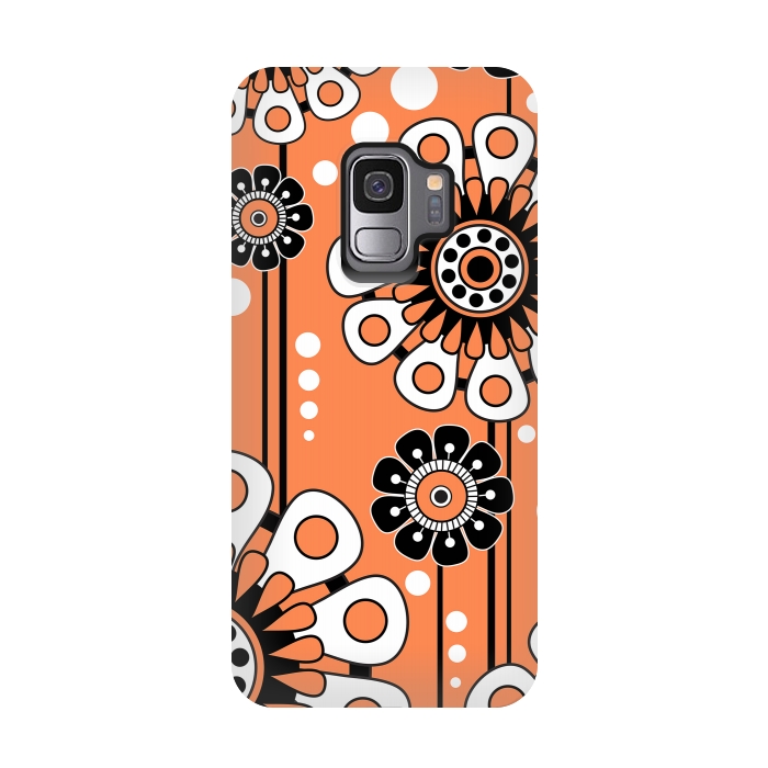 Galaxy S9 StrongFit Orange Flowers by Shelly Bremmer