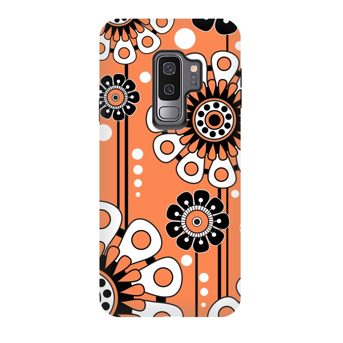 Galaxy S9 plus StrongFit Orange Flowers by Shelly Bremmer