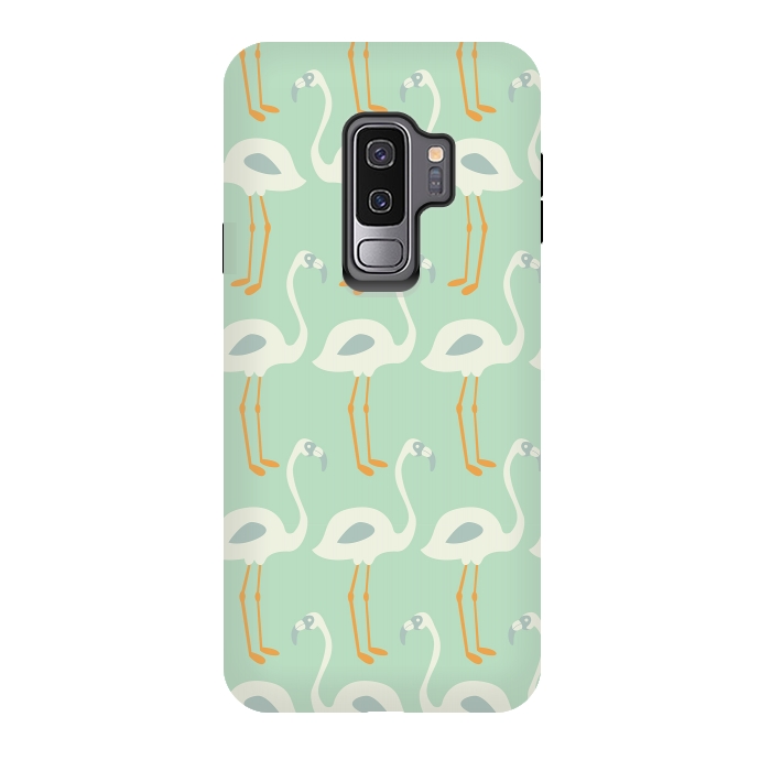Galaxy S9 plus StrongFit Flamingo Mint Pattern 004 by Jelena Obradovic