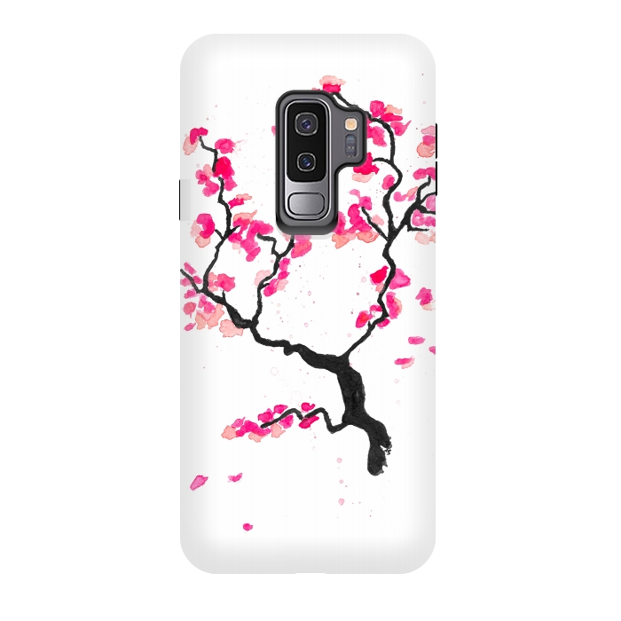Galaxy S9 plus StrongFit Cherry Blossoms by Amaya Brydon
