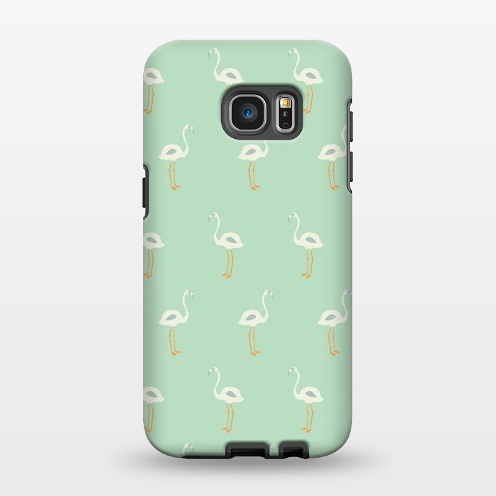 Galaxy S7 EDGE StrongFit Flamingo Mint Pattern 005 by Jelena Obradovic