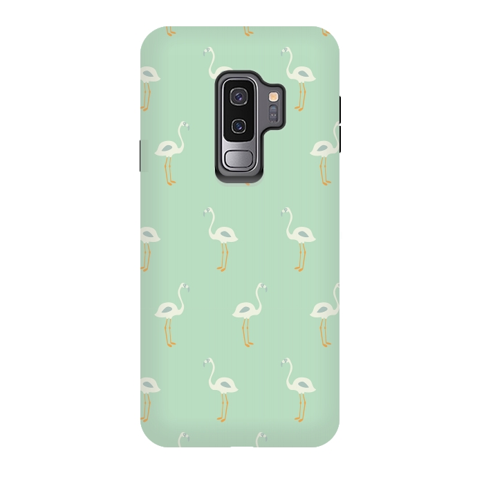Galaxy S9 plus StrongFit Flamingo Mint Pattern 005 by Jelena Obradovic