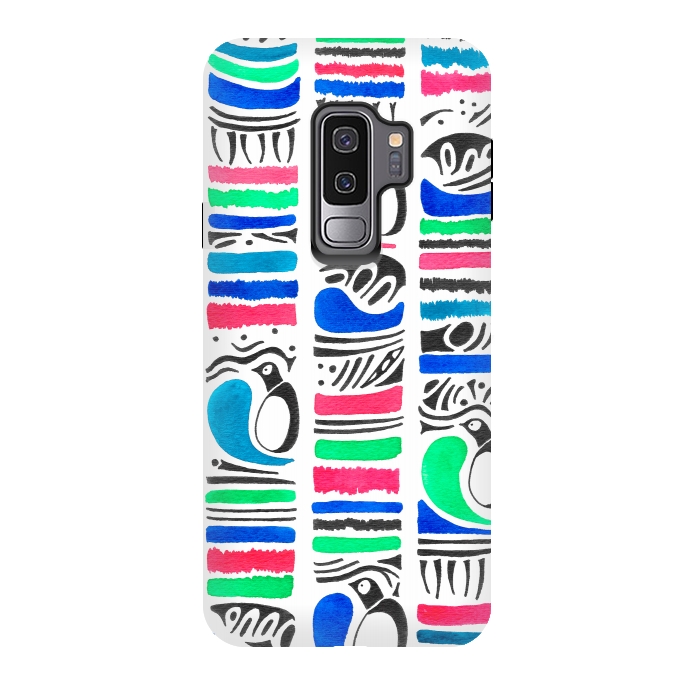 Galaxy S9 plus StrongFit Penguin Tribe by Amaya Brydon