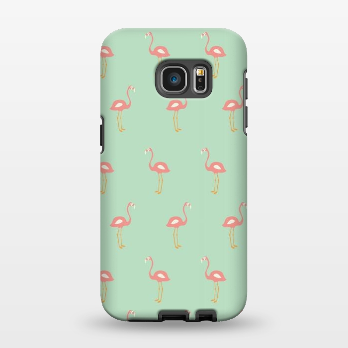 Galaxy S7 EDGE StrongFit Flamingo Mint Pattern 009 by Jelena Obradovic