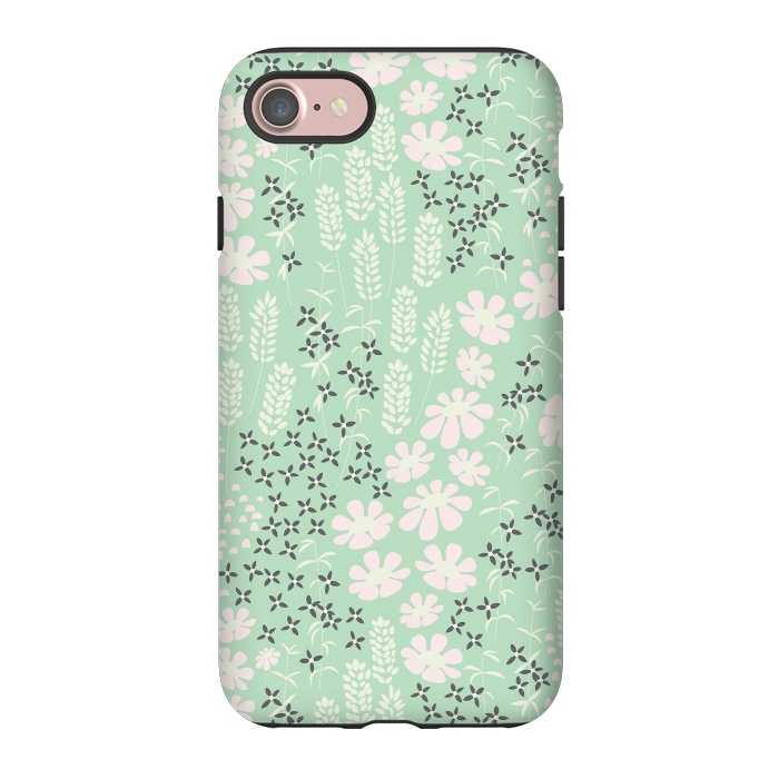 iPhone 7 StrongFit Floral Mint Pattern 013 by Jelena Obradovic