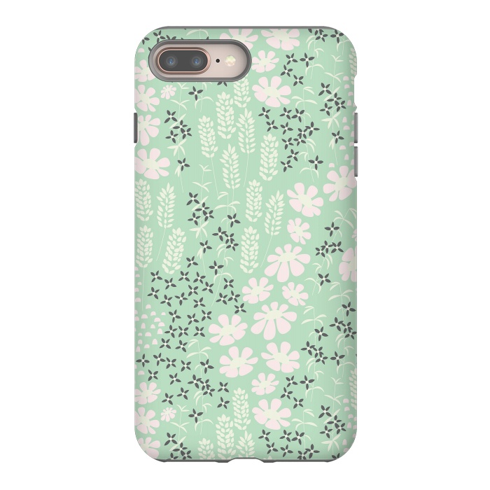 iPhone 7 plus StrongFit Floral Mint Pattern 013 by Jelena Obradovic