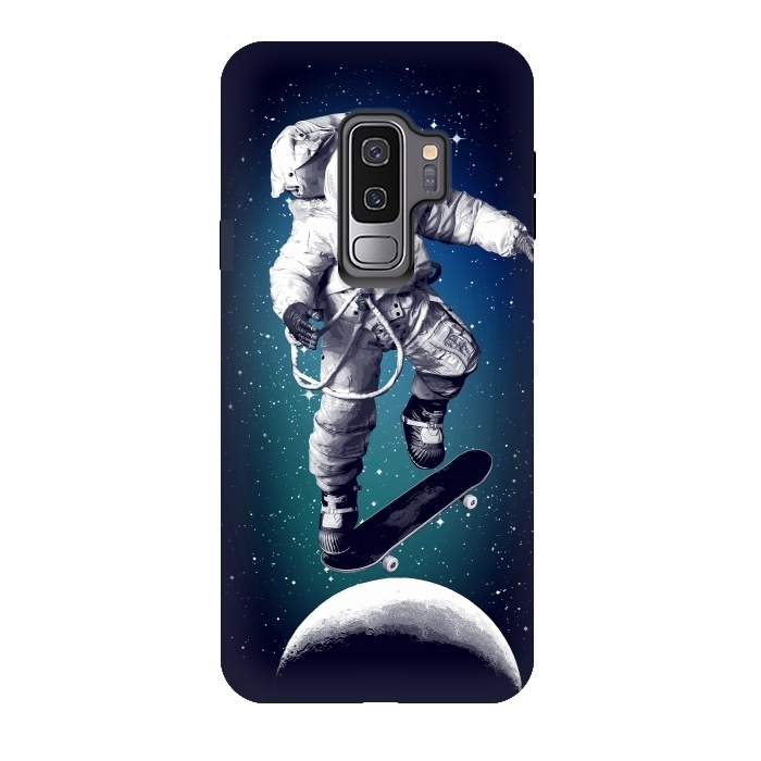 Galaxy S9 plus StrongFit Skateboarding astronaut by Mitxel Gonzalez