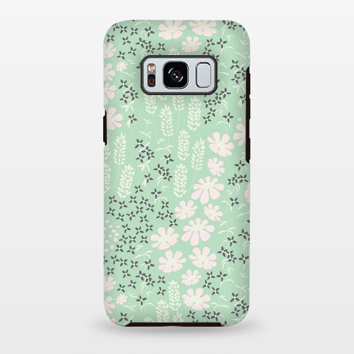 Galaxy S8 plus StrongFit Floral Mint Pattern 013 by Jelena Obradovic