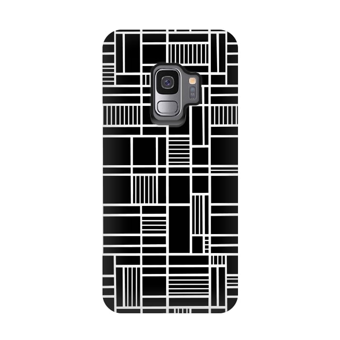 Galaxy S9 StrongFit Map Outline Black 45 White by Project M