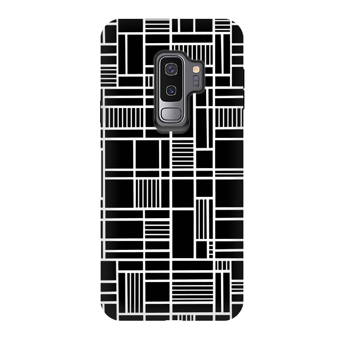 Galaxy S9 plus StrongFit Map Outline Black 45 White by Project M