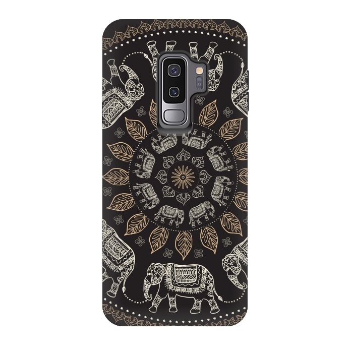 Galaxy S9 plus StrongFit Elephant mandalas by Laura Grant