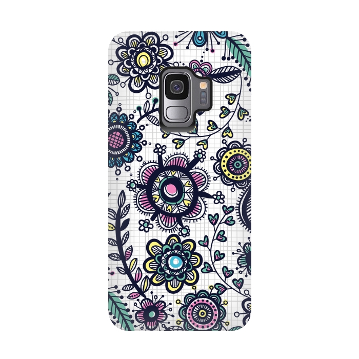 Galaxy S9 StrongFit linea floral by Laura Grant