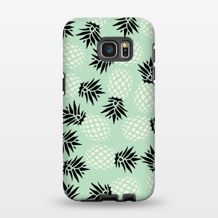 Galaxy S7 EDGE StrongFit Pineapple Mint Pattern 023 by Jelena Obradovic