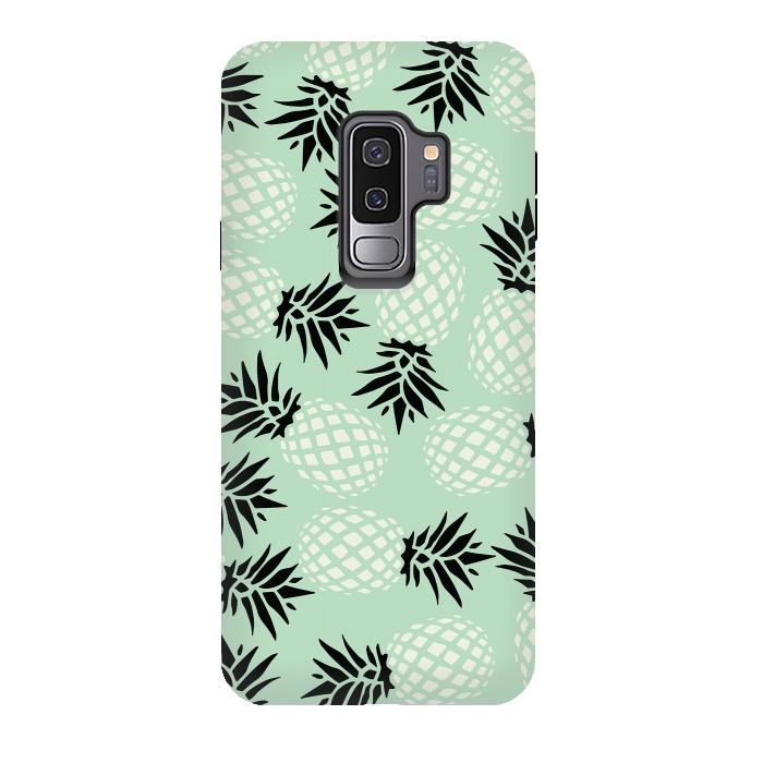 Galaxy S9 plus StrongFit Pineapple Mint Pattern 023 by Jelena Obradovic