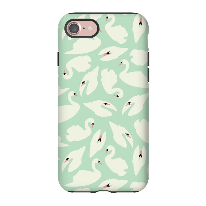 iPhone 7 StrongFit Swan Mint Pattern 028 by Jelena Obradovic