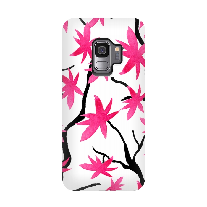 Galaxy S9 StrongFit Pink Blossoms by Amaya Brydon