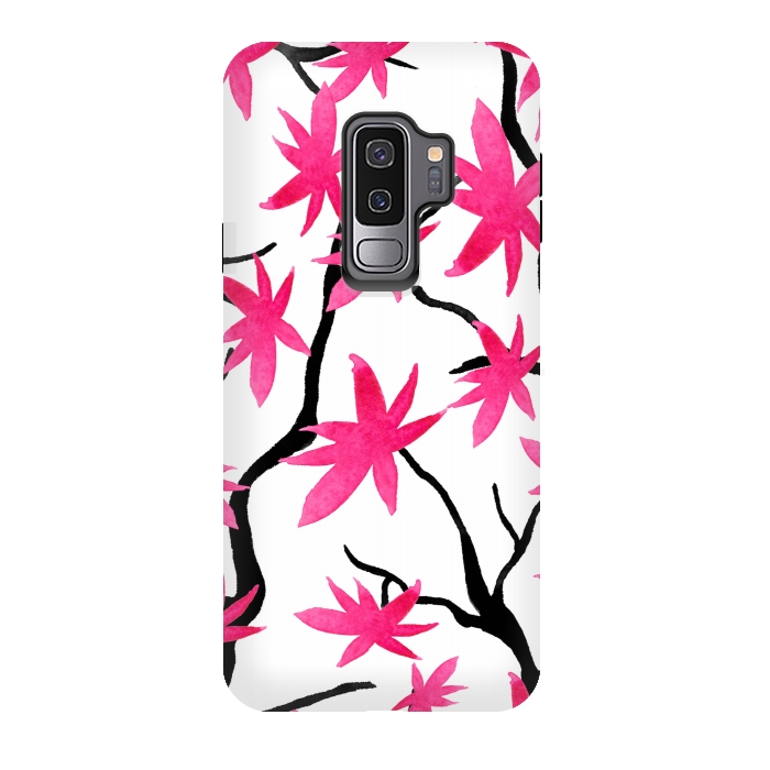 Galaxy S9 plus StrongFit Pink Blossoms by Amaya Brydon