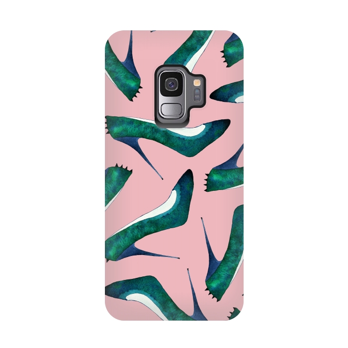 Galaxy S9 StrongFit Green With Envy Pink by Amaya Brydon