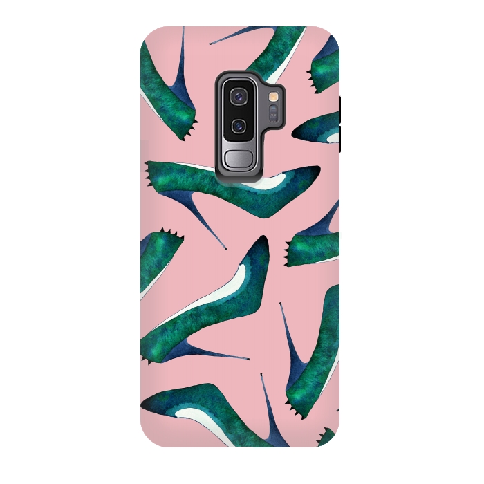 Galaxy S9 plus StrongFit Green With Envy Pink by Amaya Brydon