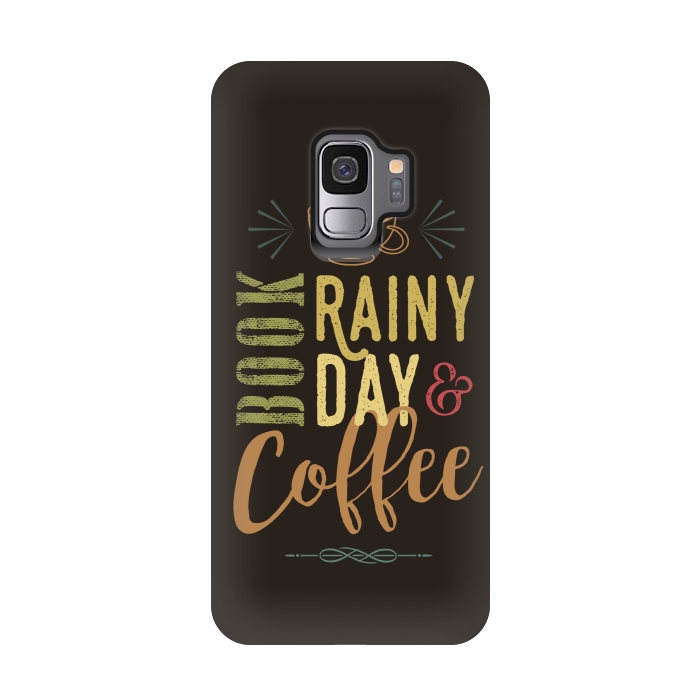 Galaxy S9 StrongFit Book, Rainy Day & Coffee (a master blend) by Dellán