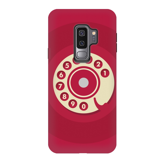 Galaxy S9 plus StrongFit Vintage Red Telephone by Dellán