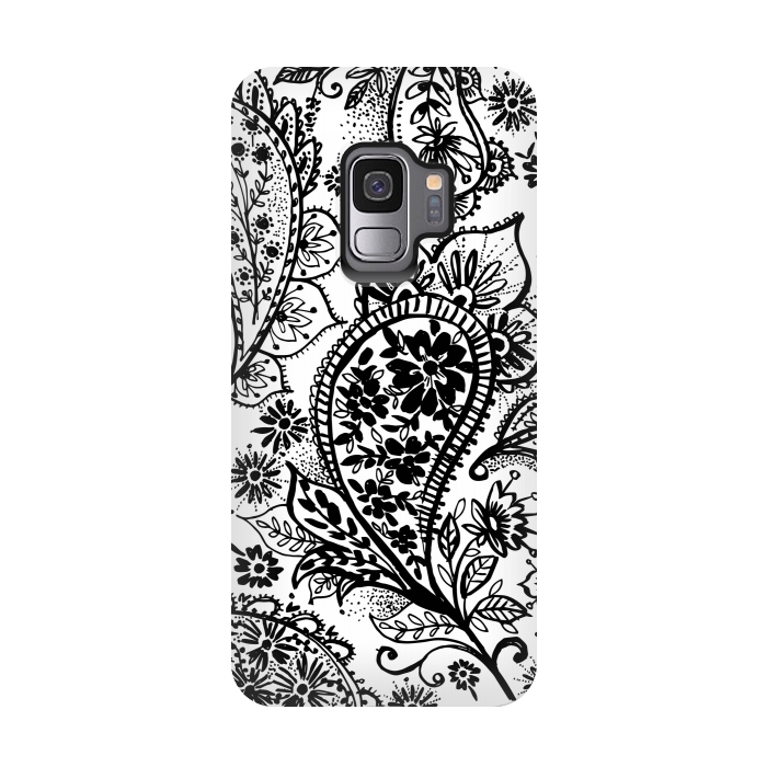 Galaxy S9 StrongFit Ink paisley by Laura Grant