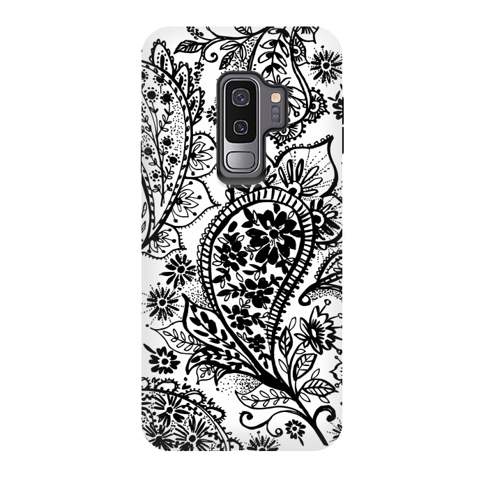 Galaxy S9 plus StrongFit Ink paisley by Laura Grant