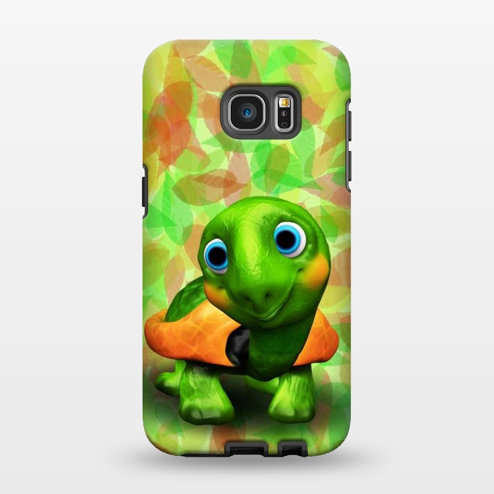 Galaxy S7 EDGE StrongFit Green Turtle Baby 3D by BluedarkArt