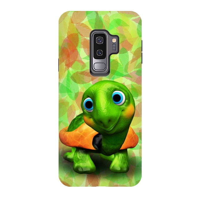 Galaxy S9 plus StrongFit Green Turtle Baby 3D by BluedarkArt