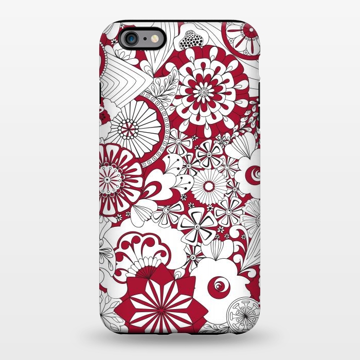 iPhone 6/6s plus StrongFit 70s Flowers - Red and White by Paula Ohreen