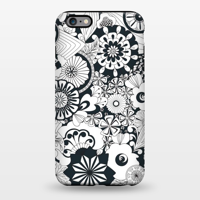iPhone 6/6s plus StrongFit 70s Flowers - Navy and White by Paula Ohreen