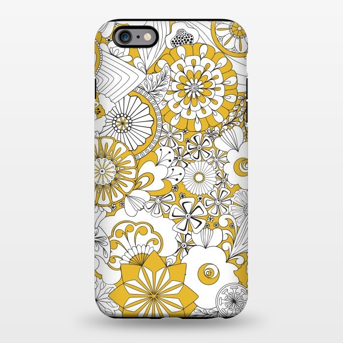 iPhone 6/6s plus StrongFit 70s Flowers - Yellow and White by Paula Ohreen