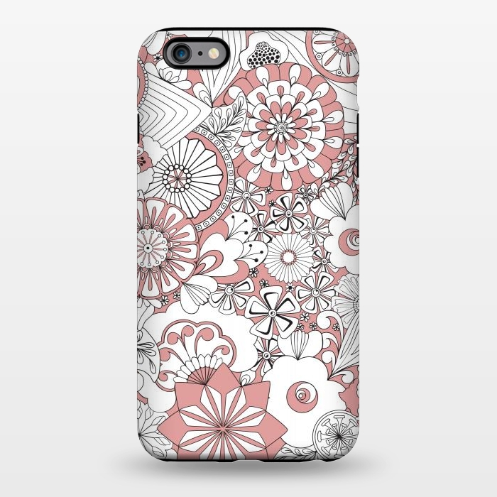 iPhone 6/6s plus StrongFit 70s Flowers - Pink and White by Paula Ohreen