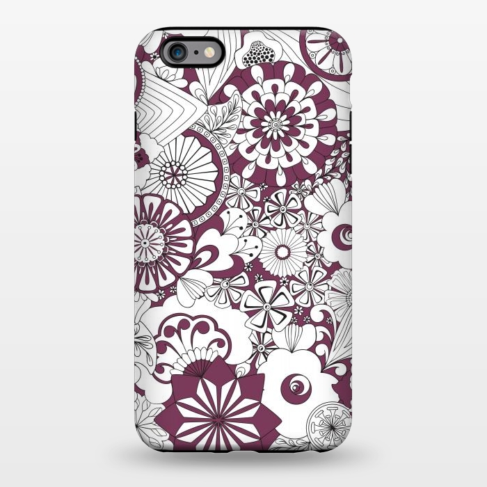 iPhone 6/6s plus StrongFit 70s Flowers - Purple and White by Paula Ohreen