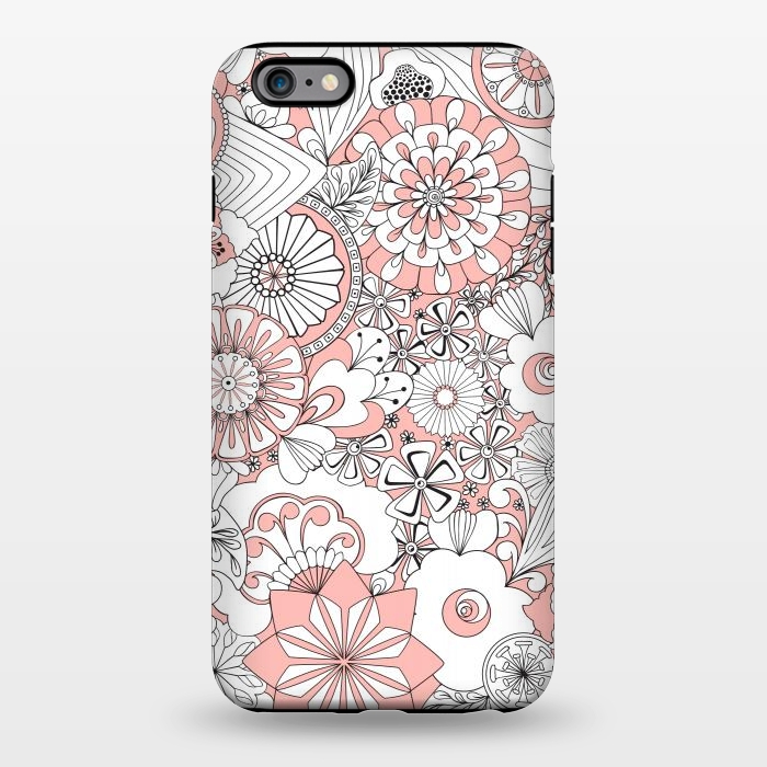 iPhone 6/6s plus StrongFit 70s Flowers - Baby Pink and White by Paula Ohreen
