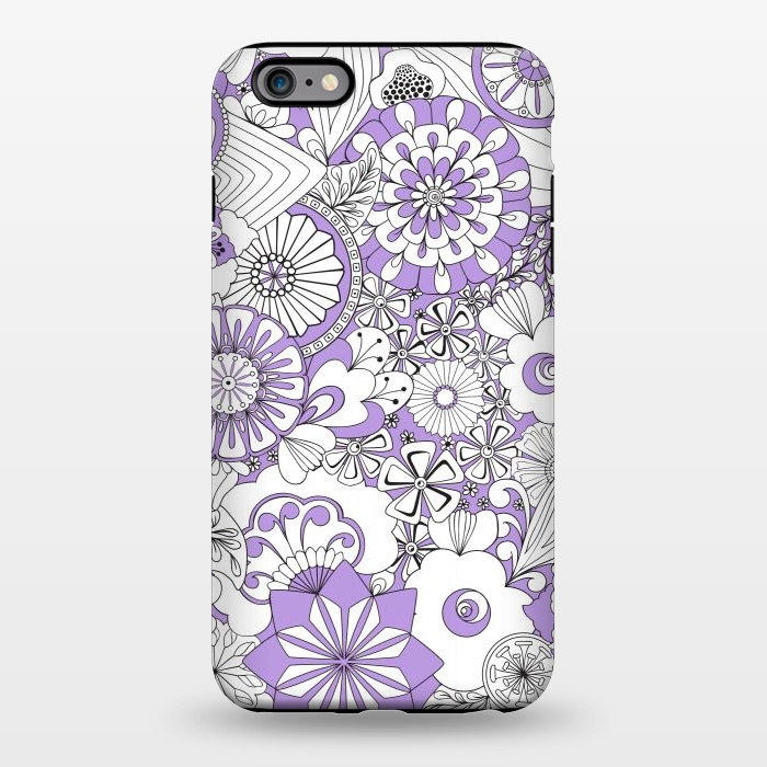iPhone 6/6s plus StrongFit 70s Flowers - Lilac and White by Paula Ohreen