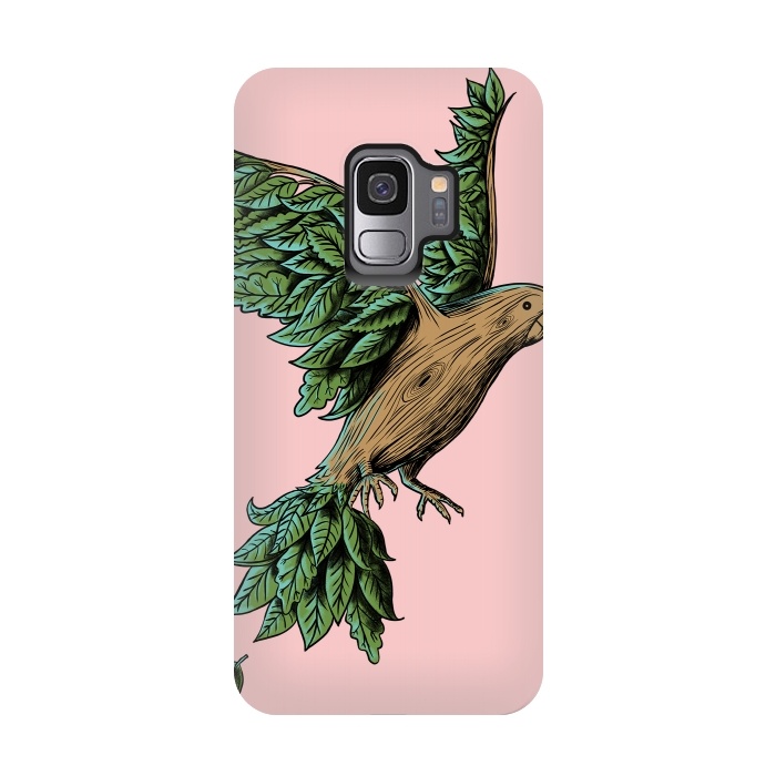 Galaxy S9 StrongFit Wood Bird by Coffee Man